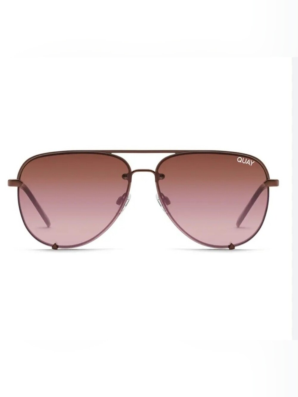 QUAY Australia High Key Rimless 55mm Aviator Sunglasses
